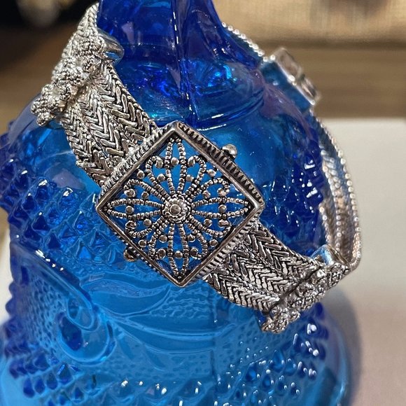 Napier Jewelry - Napier Vintage Silverplate Filigree Chain Bracelet